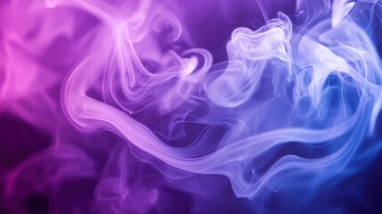 Colorful abstract smoke with purple and blue swirls and gradients