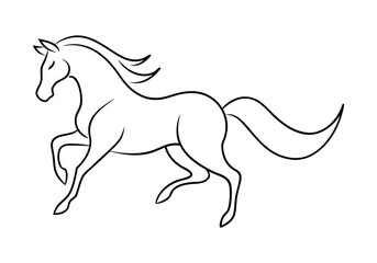 Obraz premium Sleek Continuous Line Art of a Majestic Horse