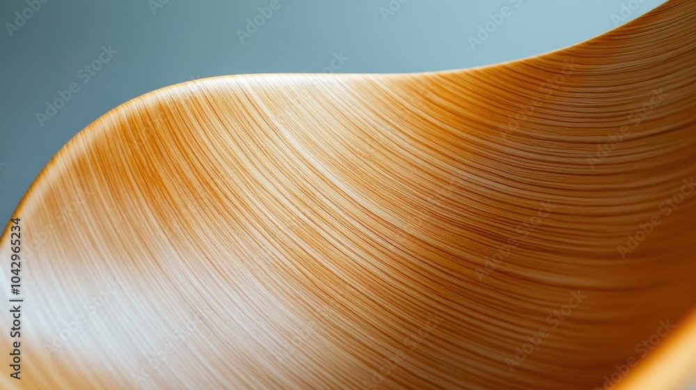 Poster Elegant curves of a wooden surface create a mesmerizing abstract pattern, AI