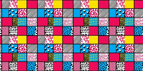 Pop art pattern with a vibrant, retro design. seamless background pattern