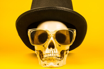 Chic Skeleton: Fashion Meets the Afterlife.Halloween concept.