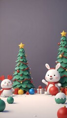 christmas tree decoration for christmas greeting, a copy space for design background