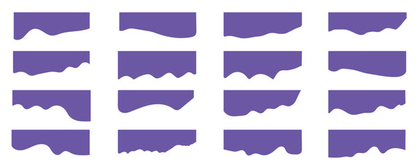 Set of abstract border shapes for website design. Collection of divider shape templates. 