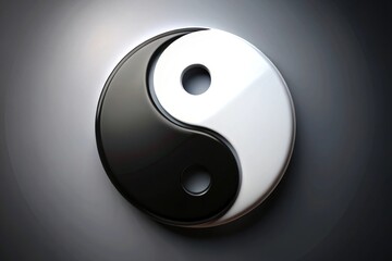 emblem of Yin and Yang symbol in black and white