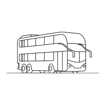 black and white double decker bus clip art preview