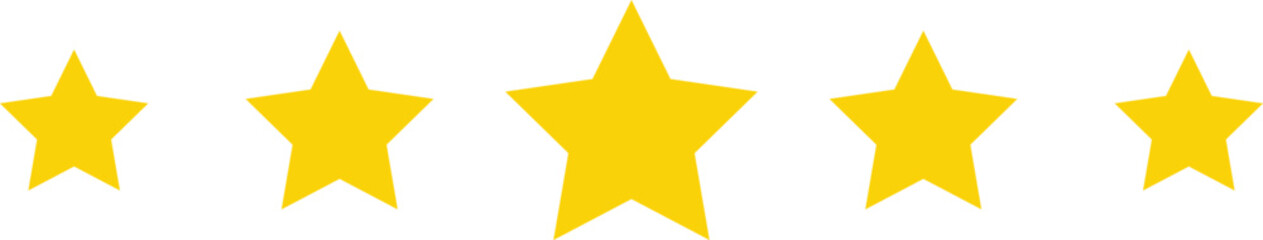 5 stars rating icon set. Stars rating. Customer feedback, product ratings, stars rating review.
