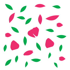 seamless pattern with red and green leaves