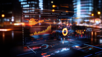 Data visualization, financial metrics, performance statistics, analytics