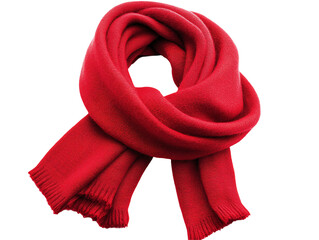 a red scarf on a white background