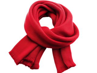 a red scarf on a white background