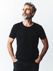 Obraz premium An adult male model standing and looking away