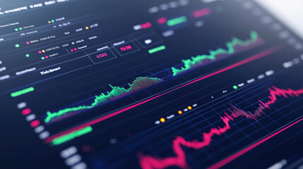 Real time financial data displayed on high tech portfolio dashboard