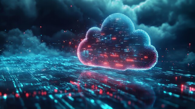 Cloud computing transfer big data on internet. futuristic digital technology. Big Data. Ultra realistic. Photorealistic