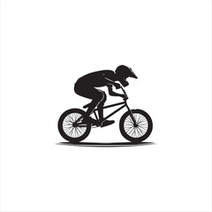 BMX bike player vector illustration for icon, symbol or logo. BMX bike player template logo. BMX player silhouette. bmx bike