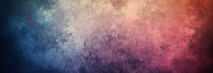 Fototapeta premium Abstract gradient background with grainy texture, featuring blend of blue, pink, and orange hues. This visually striking design evokes sense of depth and creativity