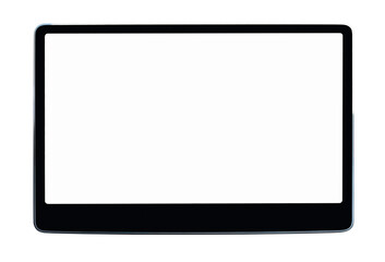 Isolated digital display mockup with blank white screen and black frame.