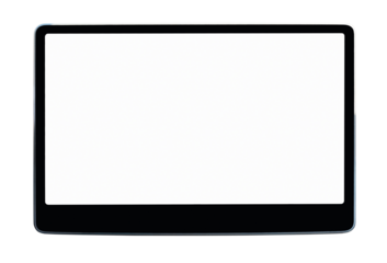 Isolated digital display mockup with blank white screen and black frame.