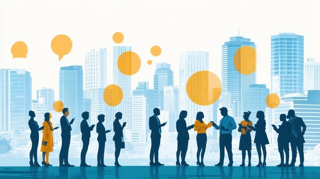 A multicultural team of city planners discussing social distancing measures in smart cities, led by an Asian urban design expert.