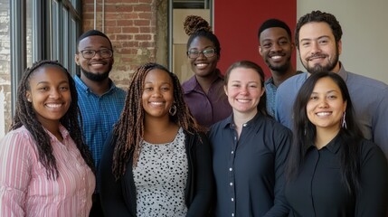 A multicultural team of educators teaching digital skills to adults, promoting career development and digital literacy in underserved populations.