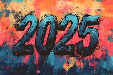 2025 New Year colorful explosion background Christmas