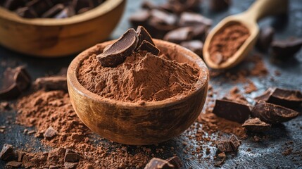 brown cocoa powder in a bowl