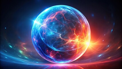 Fototapeta premium Ethereal glowing sphere in space