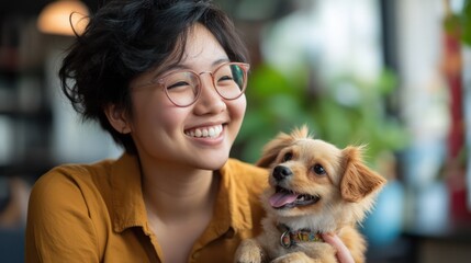 An Asian animal care expert guiding an LGBTQ community group on pet care, promoting inclusivity and emotional well-being through pet ownership.