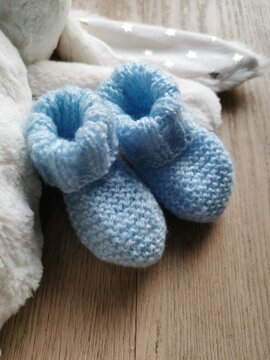 Chaussons b&eacute;b&eacute; bleus clair