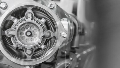 기계의 내부 구조 기어와 피스톤
