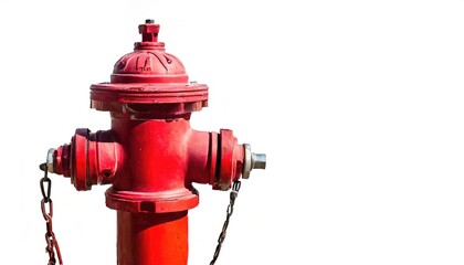 Fototapeta premium fire hydrant, fireplug, firecock, hydrant riser or Johnny Pump is a connection point by which firefighters can tap into a water supply. It is a component of active fire protection. Isolated on white