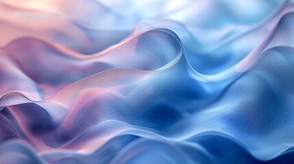 Obraz premium Elegant waves of fabric flowing gracefully in soft pastel colors at sunrise