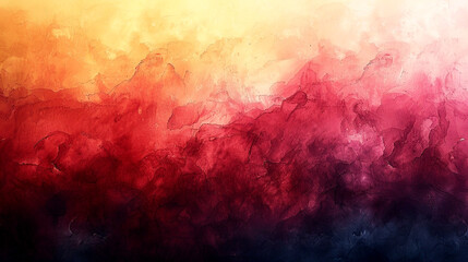 Naklejka premium Vibrant abstract artwork blending warm hues with deep shadows in a dreamy landscape