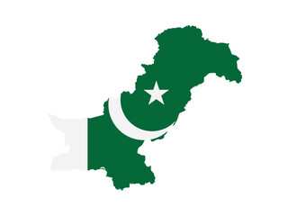 pakistan map in flag vector