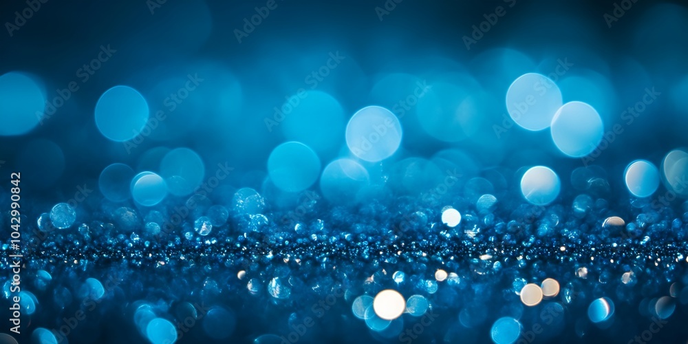 Poster a blue background with many small blue circles. the circles are of different sizes and are scattered