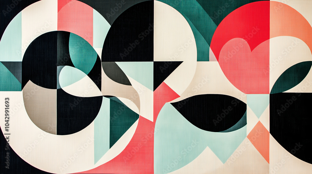 Poster A geometric pattern with a calming color palette