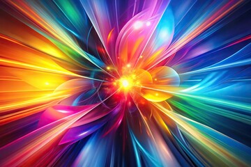 Fototapeta premium Explosion of colors bright abstraction with dynamic shapes
