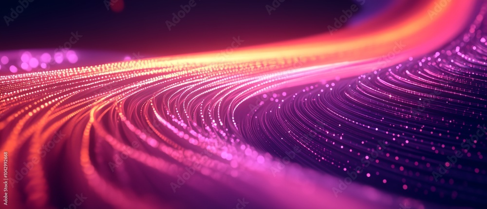 Canvas Prints a purple and orange line with a lot of dots. the line is curved and it looks like it is moving