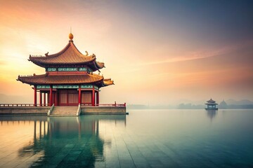 Fototapeta premium Extreme close-up Chinese scene with minimalist Chinese background