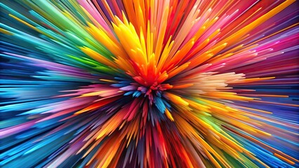 Obraz premium Explosion of colors bright abstraction with dynamic shapes Forced Perspective