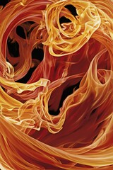 Intense Roaring Flames in Motion &ndash; Vibrant, Isolated Fire Close-Up