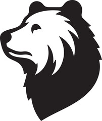 Simple Bear Head Silhouette Vector Art Isolated on White for Easy Use in Designs