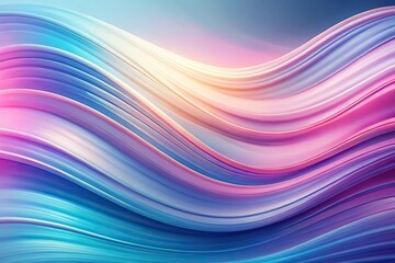 Obraz premium Extreme close-up abstract flowing wave pattern with pastel pink, blue, purple curves