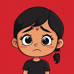 Fototapeta premium a cartoon chalta with a Crying expression