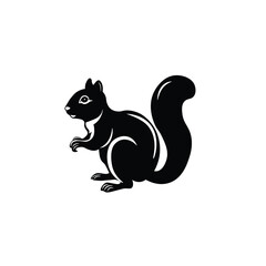Best Squirrel Silhouette Vector Image for Education Design and logo,on white background.