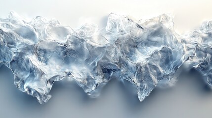 Fototapeta premium Abstract ice formation with a translucent, textured surface.