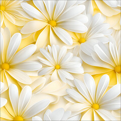 Fototapeta premium Daisy (Innocence, Peace)_ An abstract background of daisy petals in white and soft yellow.