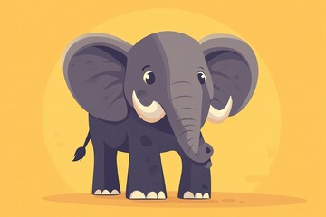 Obraz premium Playful Cartoon Elephant with Exaggerated Features