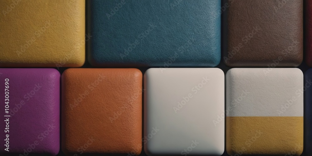 Aufkleber A row of colorful squares with a white square in the middle