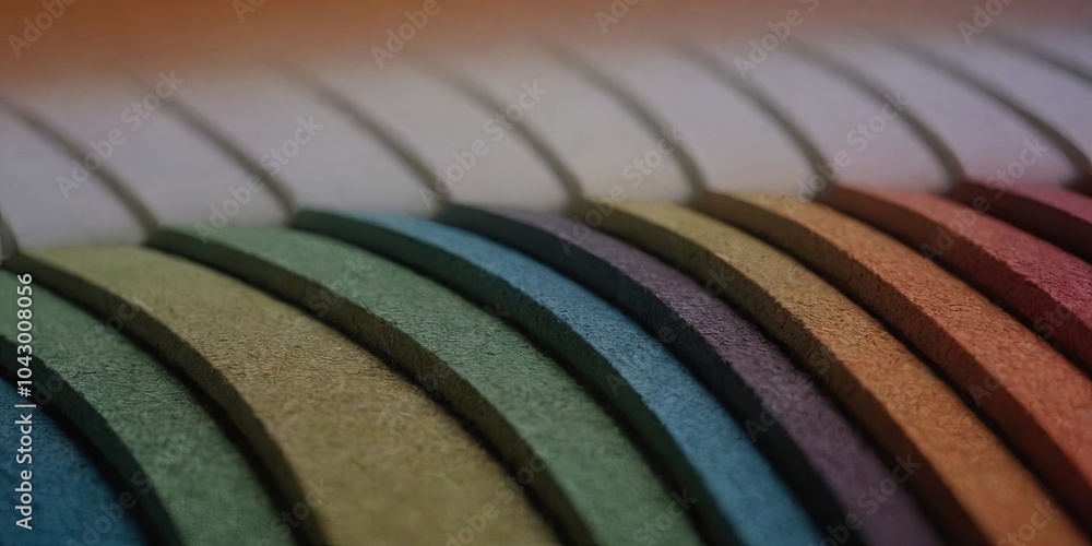 Poster a row of colorful tiles with a rainbow pattern