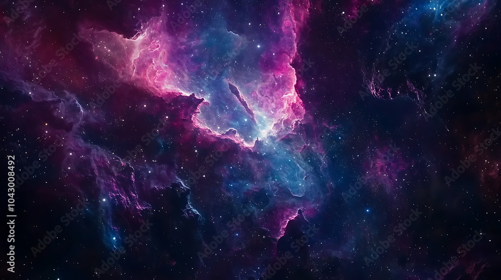Poster breathtaking colorful nebula a mesmerizing display of vibrant hues in the vastness of deep space unv